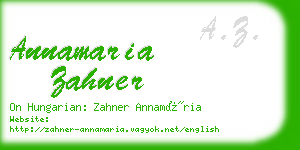 annamaria zahner business card